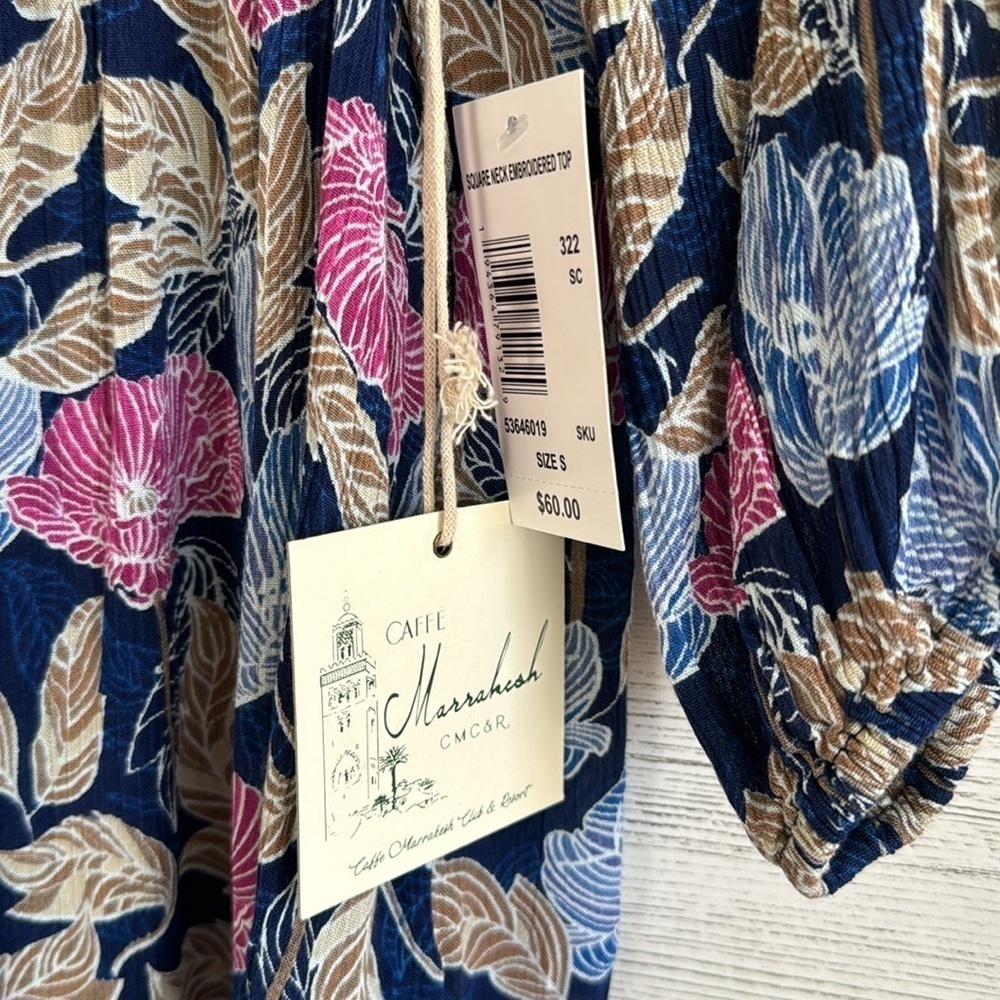 CAFFÉ Marrahesh Square Neck Embroidered Blouse | SIZE S - Picture 4 of 6
